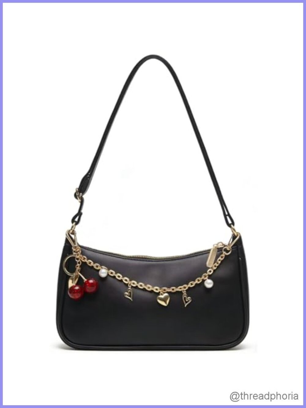Small Crescent Shoulder Bag Women Crossbody Hobo Purse with Chain and
